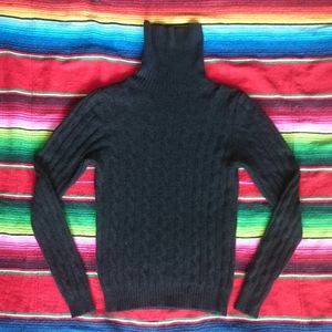 Cabled 100% cashmere turtleneck sweater